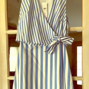 Blue & white striped dress